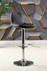 Gabriel Bar Sandalyesi (Siyah Deri)